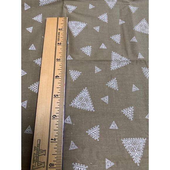 Vintage Style Fabric with White Triangle Patterns Cotton Material 1/2 Yard 38" W - Picture 4 of 6